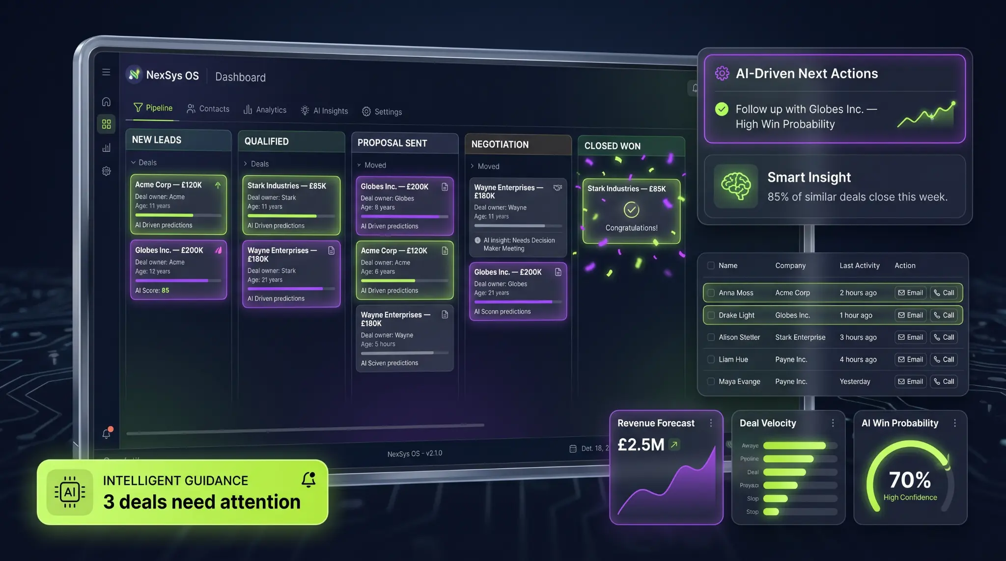 NexSys OS dashboard preview